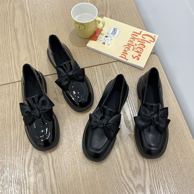 

Sandals Solid Leather Oxford Shoes for Women Woman Slip on Platform Round Toe Bow Knot Casual Plus Size 7HNA, Bright