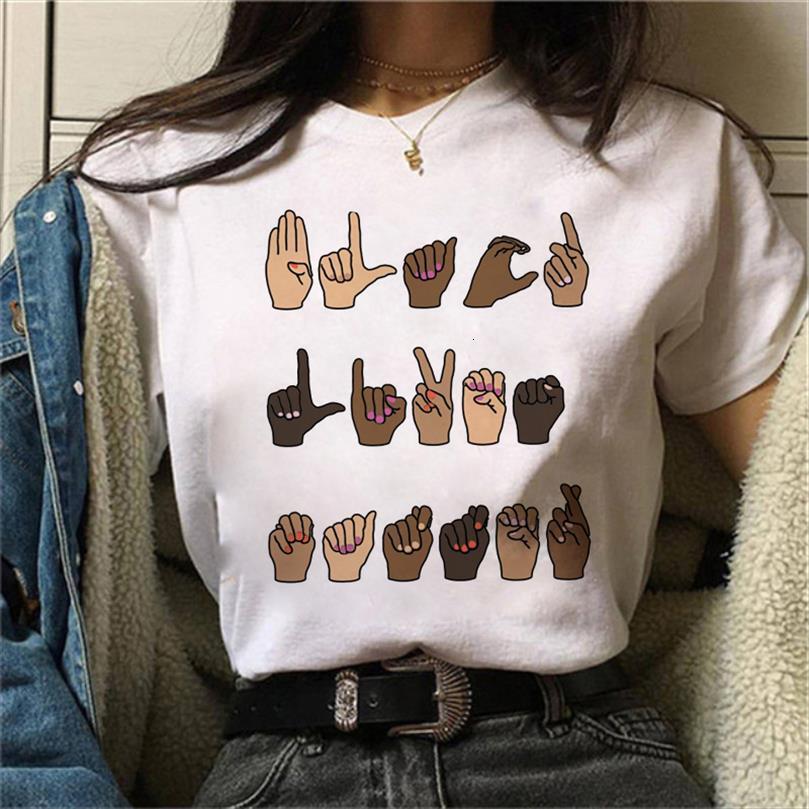 

maycaur fashion black finger men printed harajuku letter 90s ulzzang lady streetwear plus size shirts tee, White;black