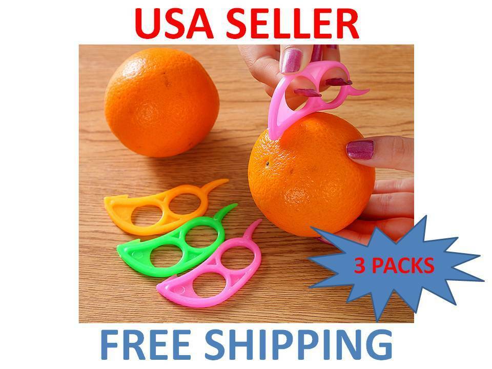 

3 Kitchen Cutter,Hand Tools Citrus Orange Fruit Peeling Tools Peeler Sheller Paring Slicer