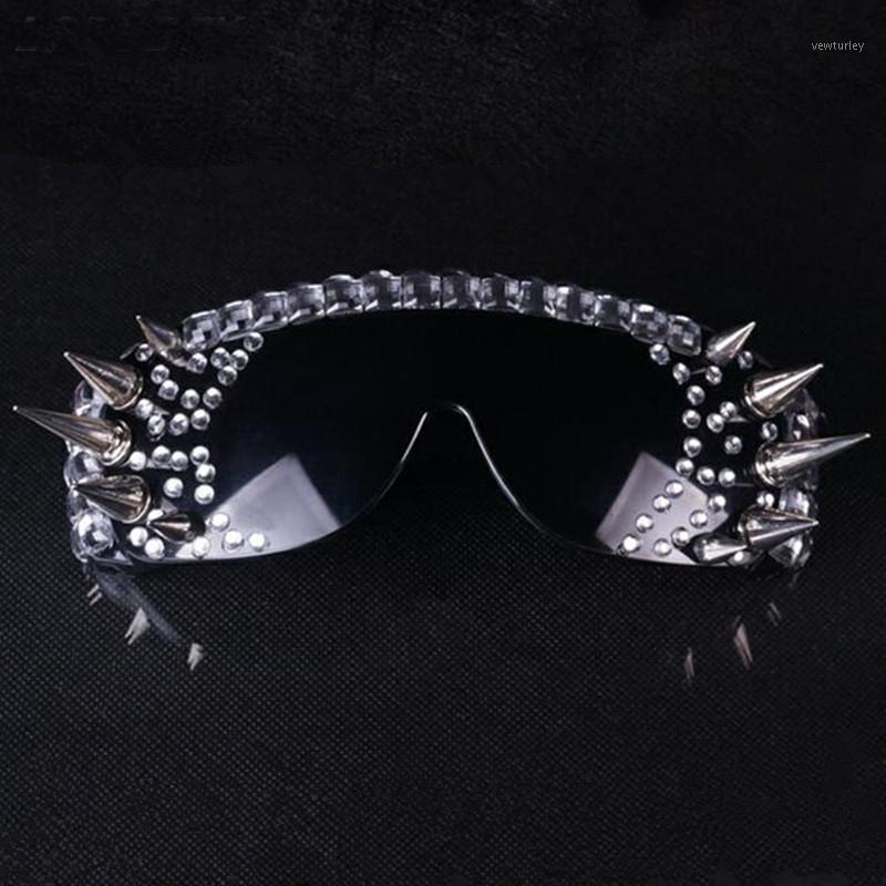 

Party Decoration Bright Crystals Stones Glasses Nightclub Bar DS Stage Show Accessories Silver River Punk Sunglasses Singer Dancer