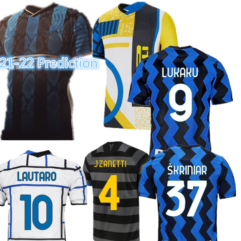 

INTER LUKAKU LAUTARO Soccer jerseys Player version SKRINIAR BARELLA ERIKSEN ALEXIS HAKIMI 21-22 football shirt J. ZANETTI 4th fourth kit, 2021 home player version