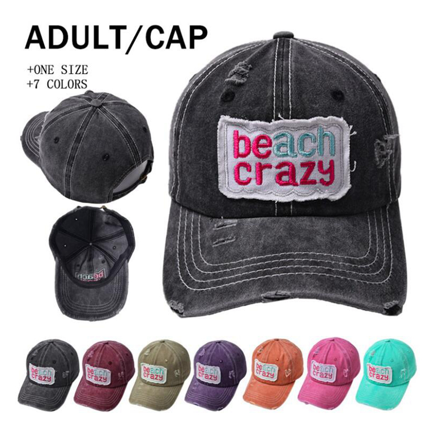 

Embroidered Baseball Hat Beach Crazy Letters Outdoor Sports Sun Caps 7 Colors Trucker Cap Party Favor CYZ3239 30Pcs