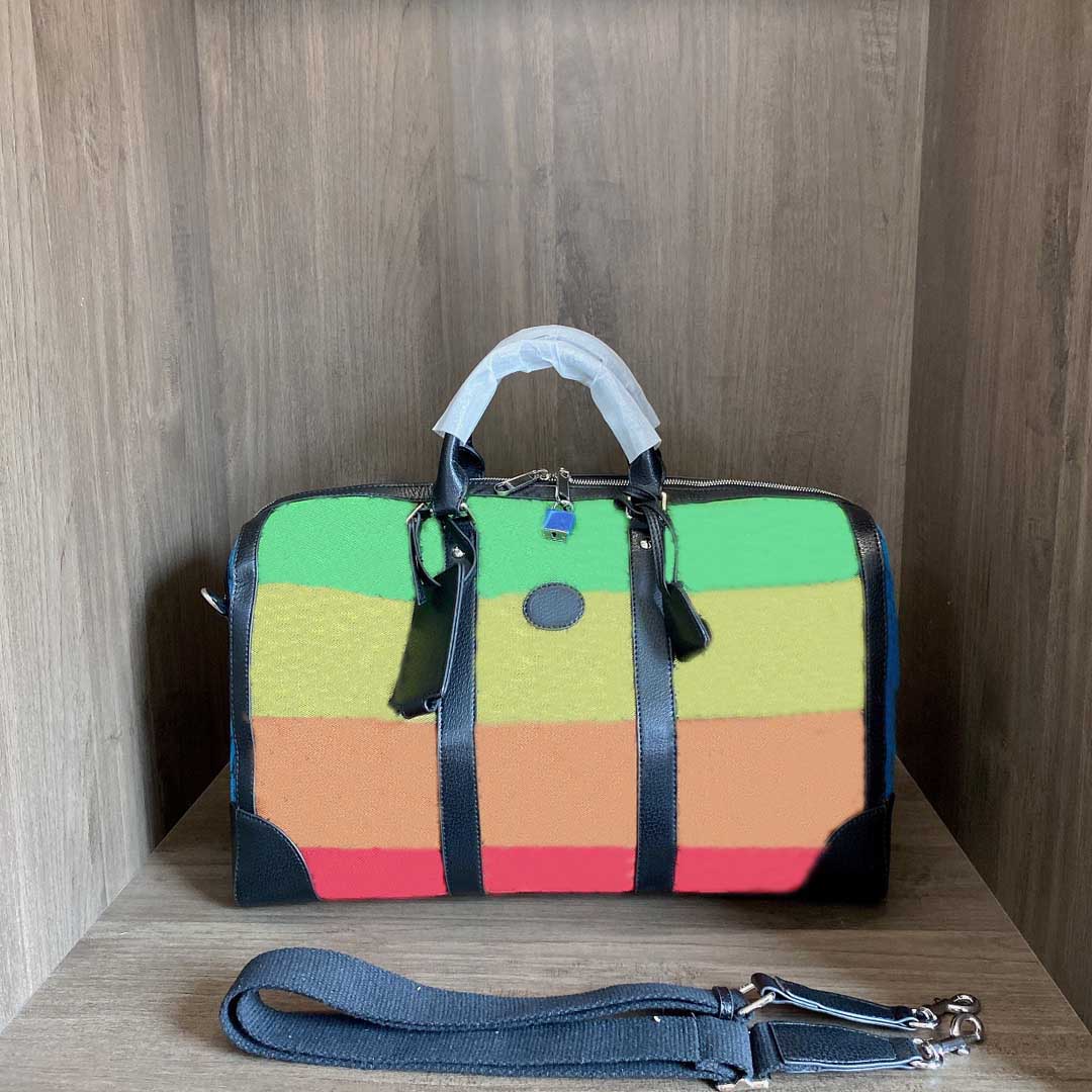 

Fashion color matching travel bag top luxury designer brand 2021 large capacity multifunctional Canvas Handbag high quality exclusive classic vacation style, Customize