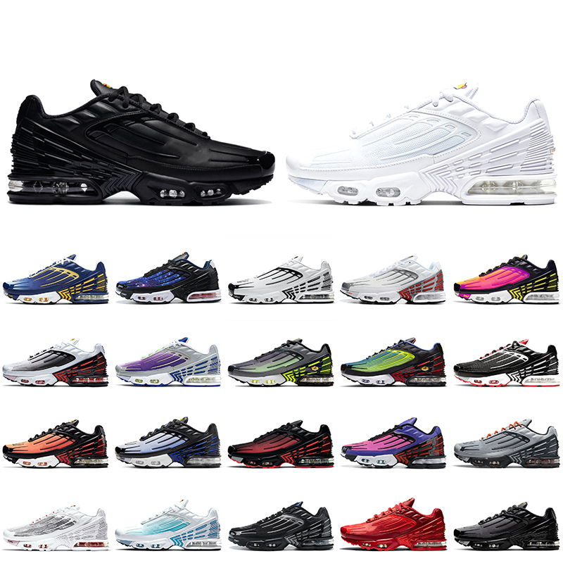 

Triple White Black Tuned Sneakers Tn Plus 3 Running Shoes NIK AirMax Air Max Jogging Women Mens Trainers OFF lulu size 36-45
