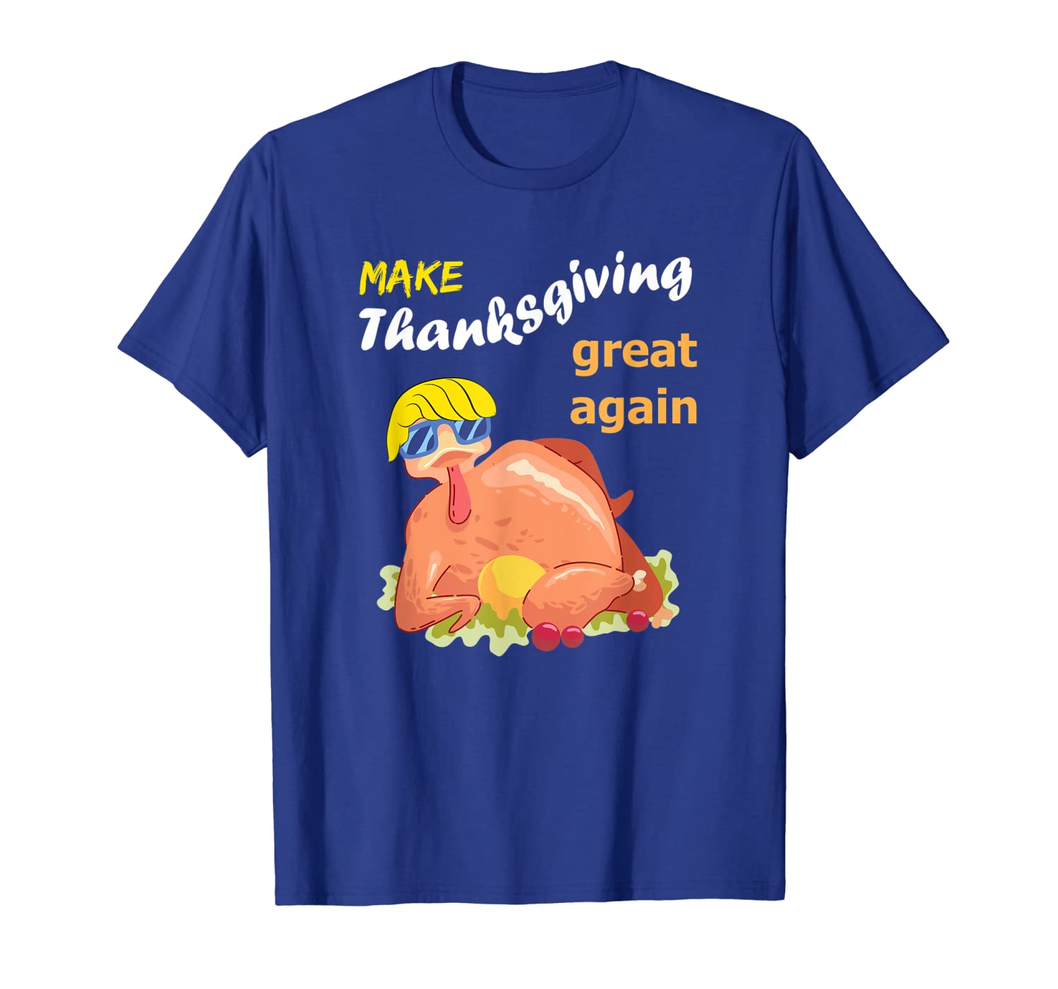 

make thanksgiving great again i trumpkey gift t-shirt, White;black