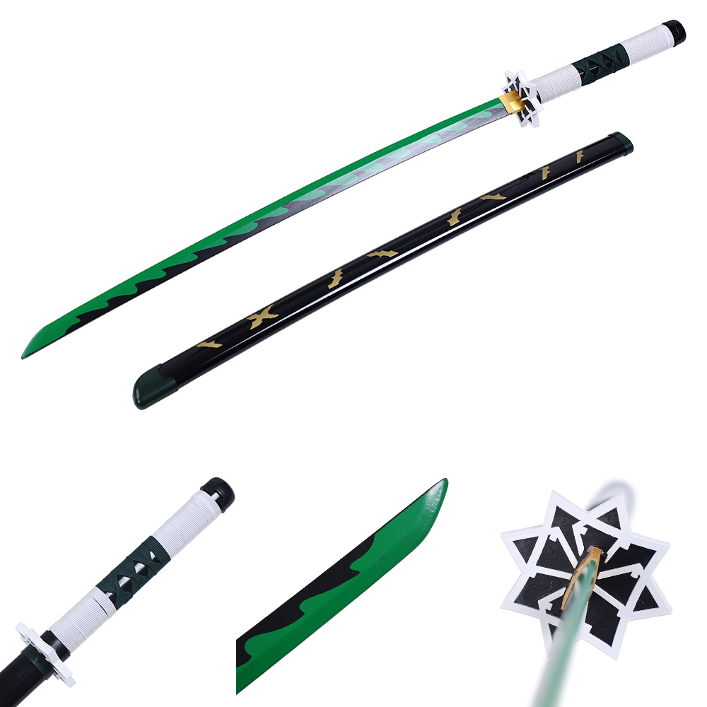 

Cosplay Demon Slayer Anime Sword Katana 40 Inch Wooden Bamboo Blade Samurai Swords,Multiple Models Available (Shinazugawa Sanemi)