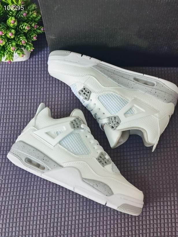 

Shoes high 4 White Oreo Men women CT8527-100 4s Tech Gray-White 36~47