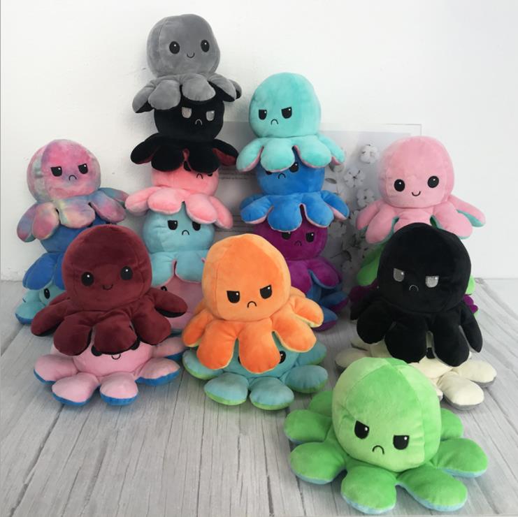 

A face changing flip Plush Animals Stuffed Octopus doll two sided cute dolls toys It feels great Everybody likes There are many styles for y