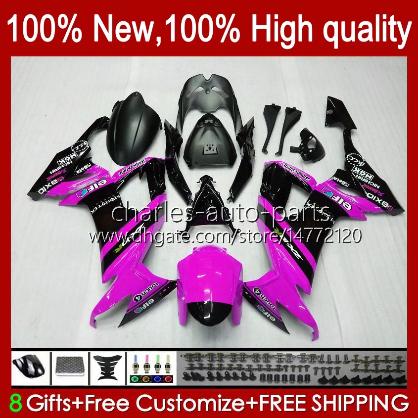 

Motorcycle Body For KAWASAKI NINJA ZX 10R ZX10 10 R 1000 CC ZX10R 08 09 10 Bodywork 56No.168 ZX1000 C 1000CC ZX-10R 2008 2009 2010 ZX1000C 2008-2010 Light Rose Fairing, No. 2