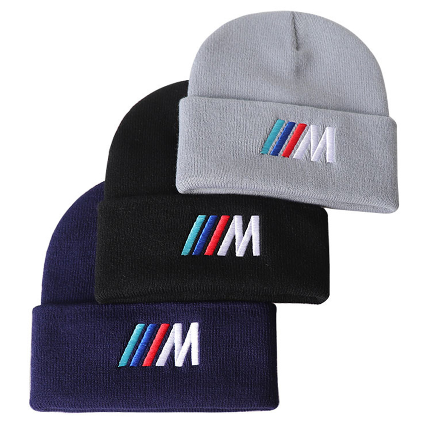 

M Power Racing Cotton Knitted Hat Car activity Warm Winter ski Beanie Knit Cap Skullies & Beanies Unisex fashion outdoor caps