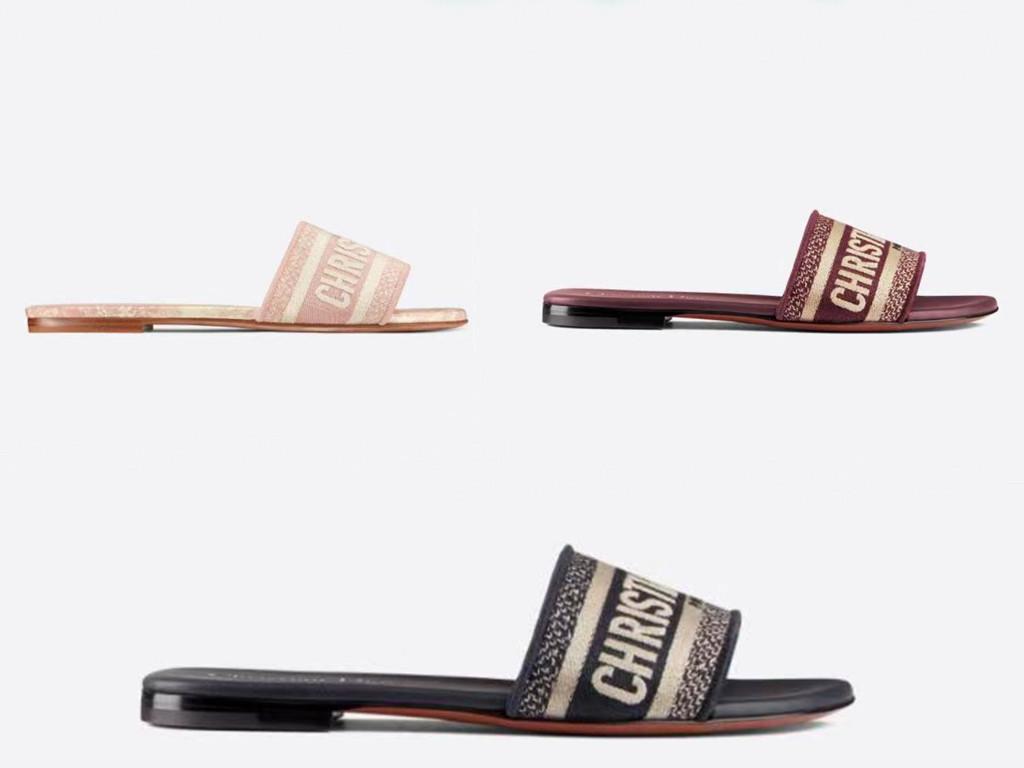 

2022 new classic designer sandals fashion brand ladies casual flying shuttle printed slippers