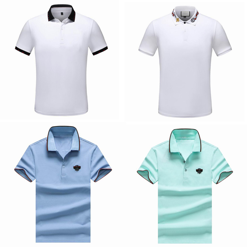 

21ss mens Polo shirts jumper men t-shirts summer fashion clothing bee Embroidery print letters Business short sleeve tee Casual clothe M-3XL, White;black