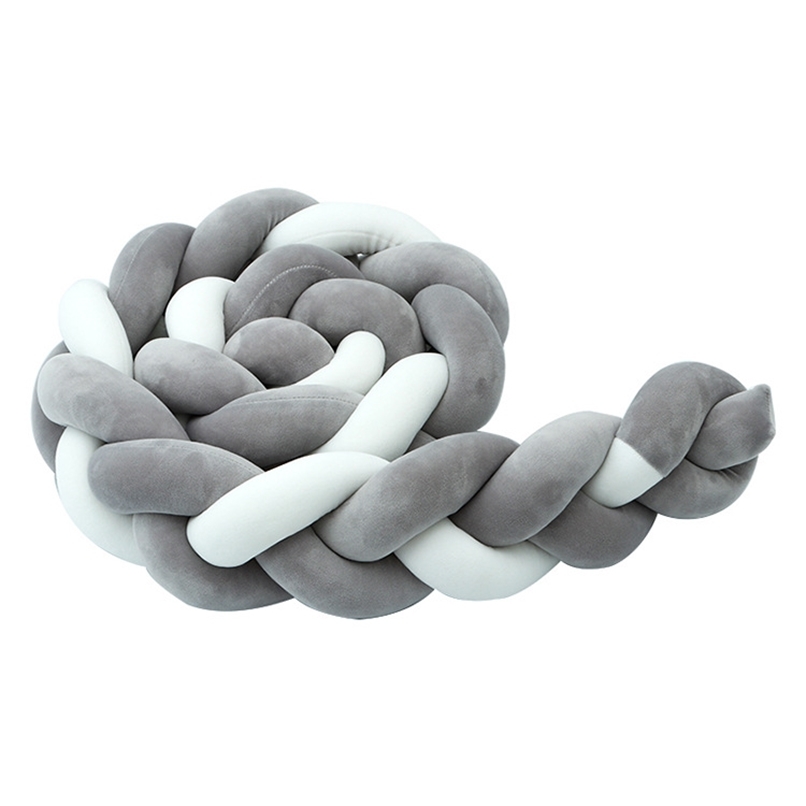 2M/3M Baby Bed Bumpers In The Crib Knot Braided Bumper Protector for born Baby Pillow Cushion Cot Room Decor 211025-image-735142314