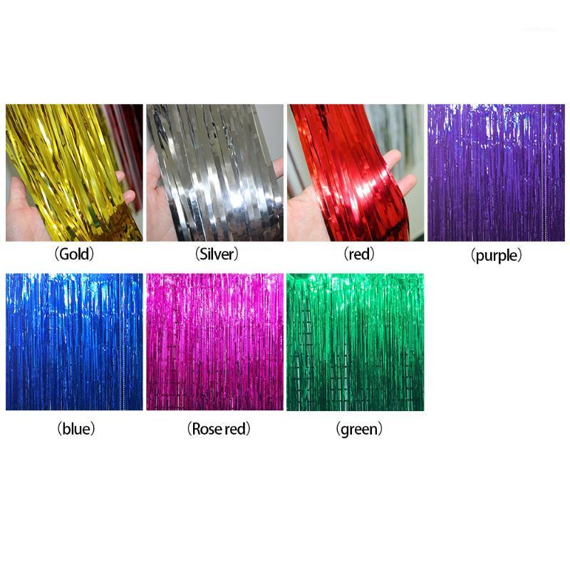 

Party Decoration 100*200cm Metallic Foil Fringe Room Decor Door Curtain For Christmas Birthday Wedding