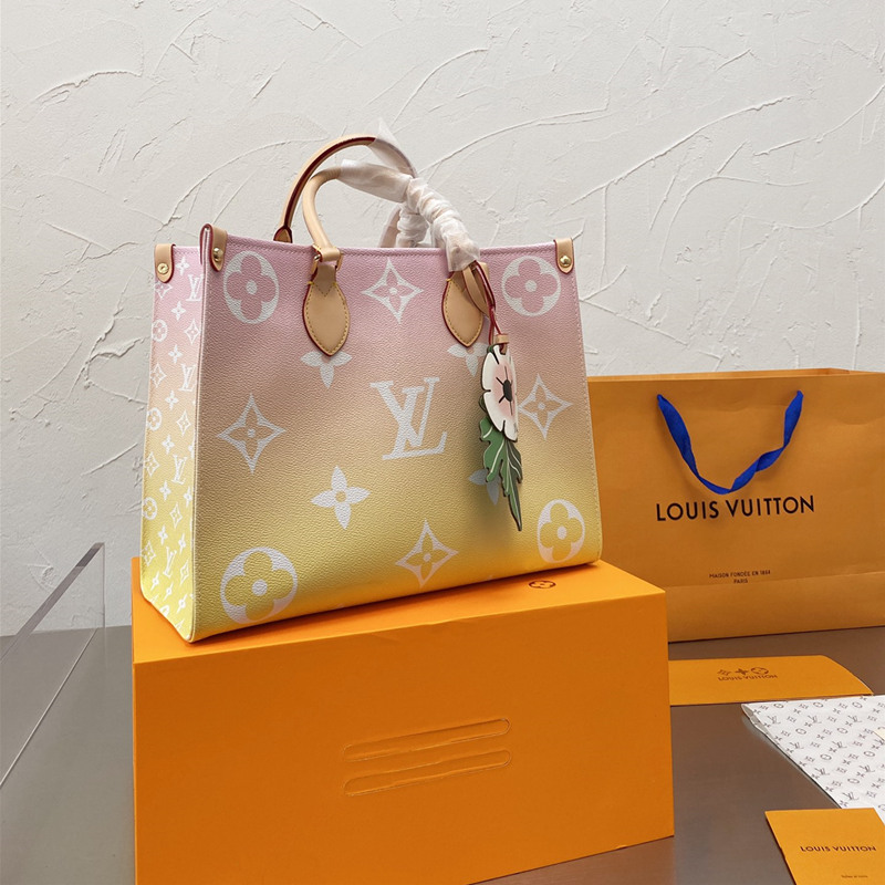 

LVYSLLouisVitton Vintage Wallets Onthego Gradient Shoulder Shopping Bags Vutton Designers Luxurys Handbags Purse Women Mes, Red;black