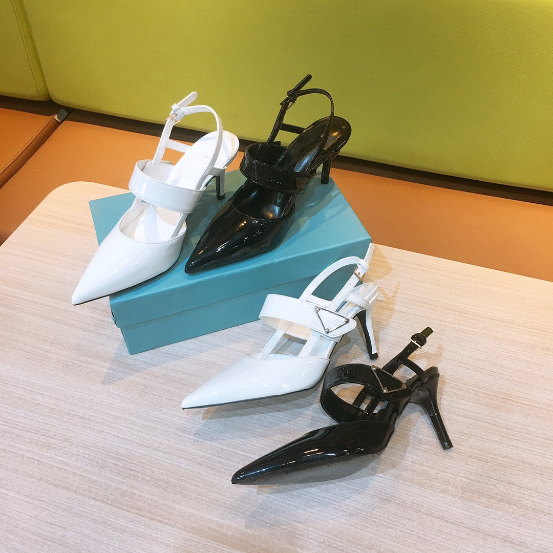 

2022 Classic High heeled sandals Coarse 8cm heel leather Suede woman shoes Metal buckle Letter for parties Occupation Sexy wedding party sandals size34-42, Black