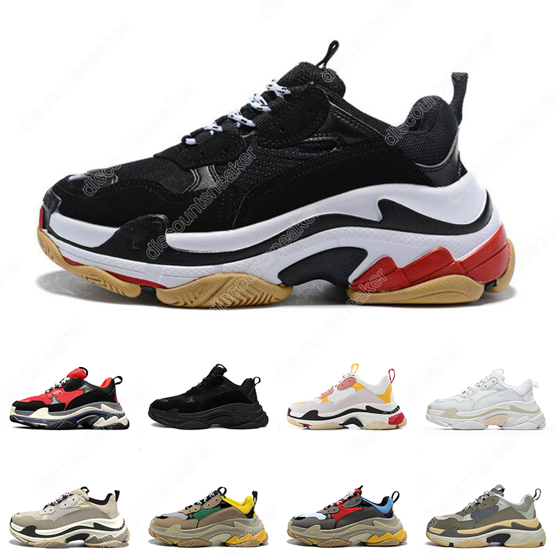 

36-45 Triple S Sneaker Black Red 17FW Platform Casual Shoes men women Green Yellow Bred mens trainer Sneakers, Item # 11