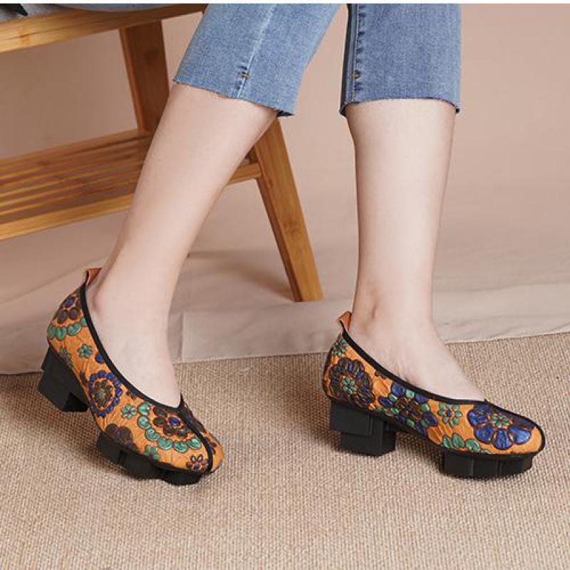

Johnature Pumps Women Shoes Strange Style Genuine Leather Mixed Colors Retro 2021 Spring/Autumn Handmade Ladies Dress, Black