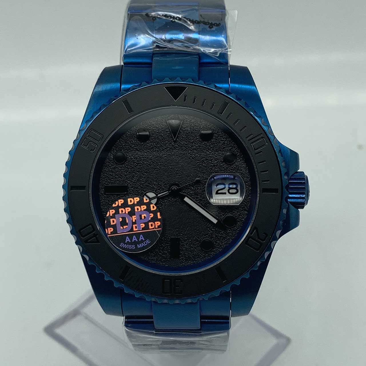 

2021 New Mens Watch Black Ceramic Bezel SUB Watches Shiny Blue Plating Stainless Steel Automatic Mechanical Mens Watches 40mm MAD