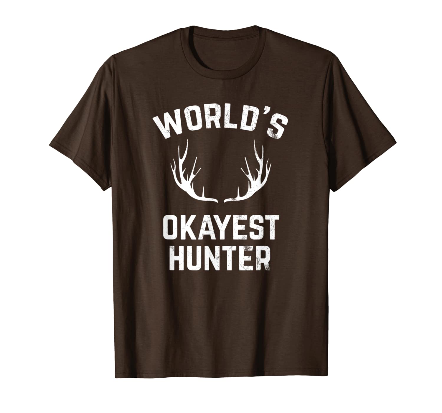 

world's okayest hunter funny hunting tshirt, White;black