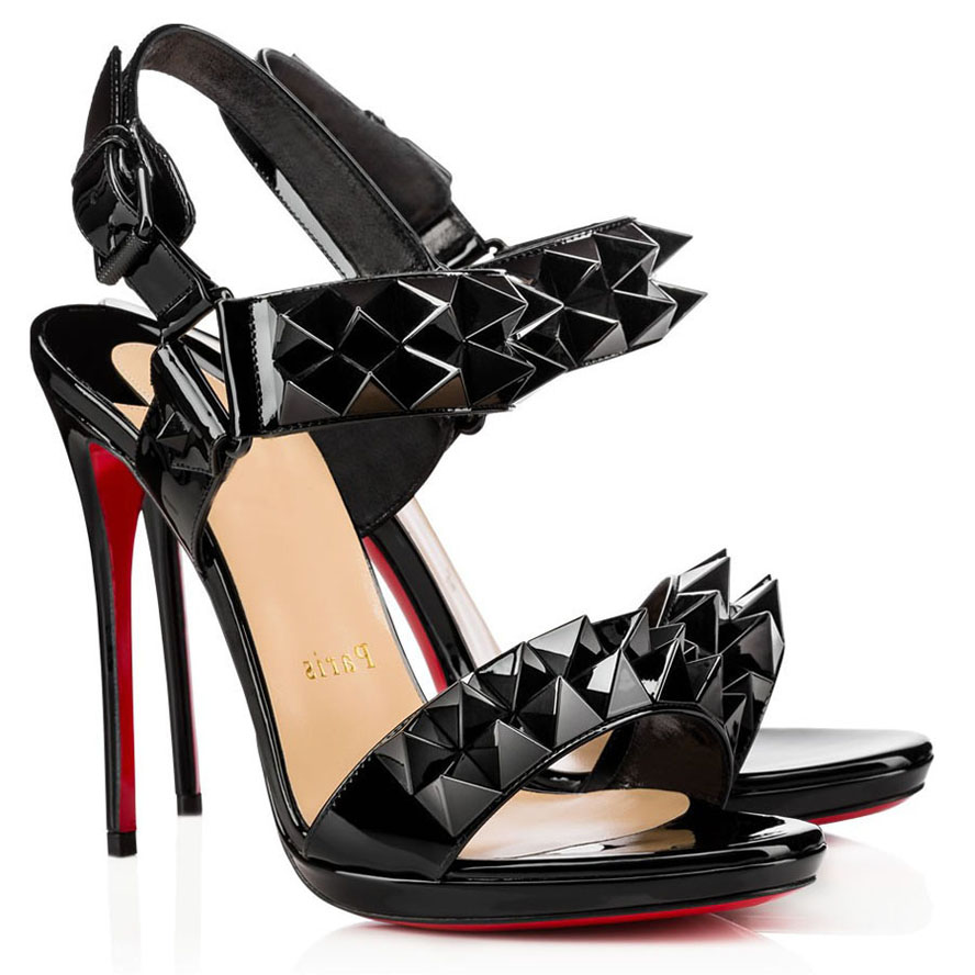 

Studded Summer Sandals High Heels Women's Red Sole High Heels Party Banquet Leather Platform Silver Mizigo 120mm High Heels With Box