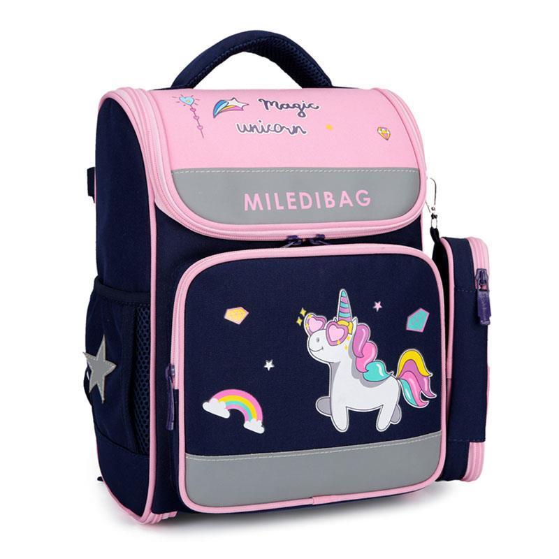 

girls sweet school backpacks bags for kids backpack rainbow unicorn print schoolbags child pencil case class 1