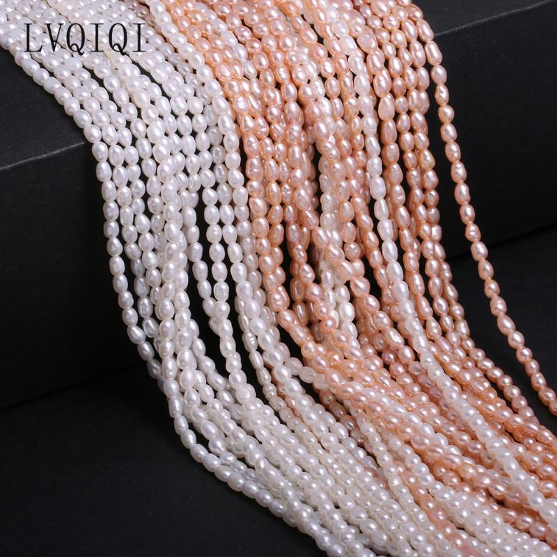

Other LVQIQI Natural Freshwater Pearl Beaded Quality Rice Shape Punch Loose Beads For Making Jewelry DIY Bracelet Necklace Accessories