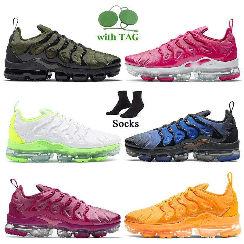 

Wholesale Women Men Running Shoes USA Sunset Dark Russet White University Red Pure Platinum Knicks Vibes Barely Volt Hot Pink Mens Tn Plus Trainers Sneakers Sports, A10 pure platinum 39-47