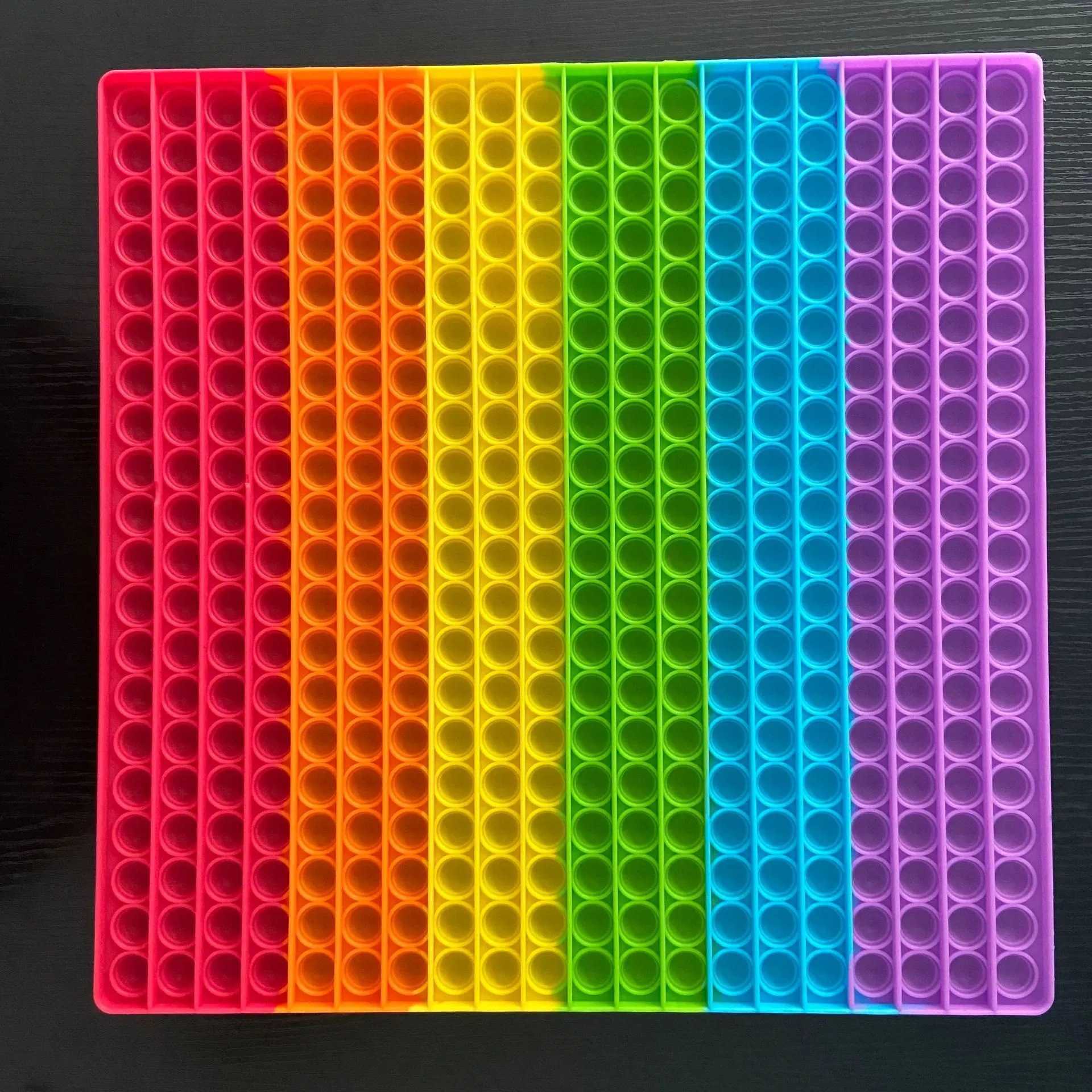 

20cm30cm40cm Large Size Pioneer Fidget Toy Silicone Rainbow Push Poppers Bubble Sensory Finger Puzzle Mega Jumbo Big Size Press Ball Game G61923F