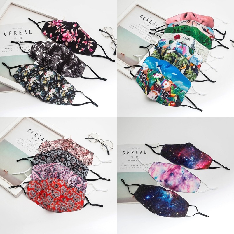 

Us Stock Designer Party Mask Men Women Fashion Cotton Reusable Face s Adult Adjustable Soft Breathable Anti Dust Fog Mouth s