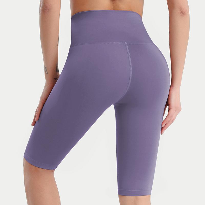 

Yoga Outfit Candy Color Women's Cycling Shorts Knee Length Pants Sport Tights High Waist Buttocks Lift Gym Leggings For Fitness