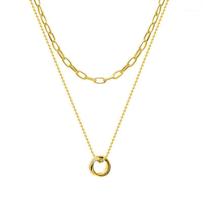 

Chains 18K Gold Color DIY Combination Necklace Women Stainless Steel Adjustable Chain