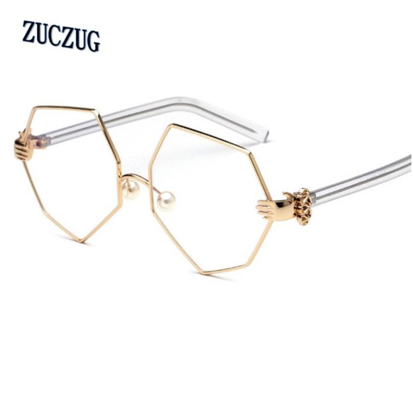 

Fashion Brand Pattern Hexagon Glasses Personality Palm Spectacle Frame Plain Mirror Goggles For Men Women Oculos Feminino Sunglasses Frames