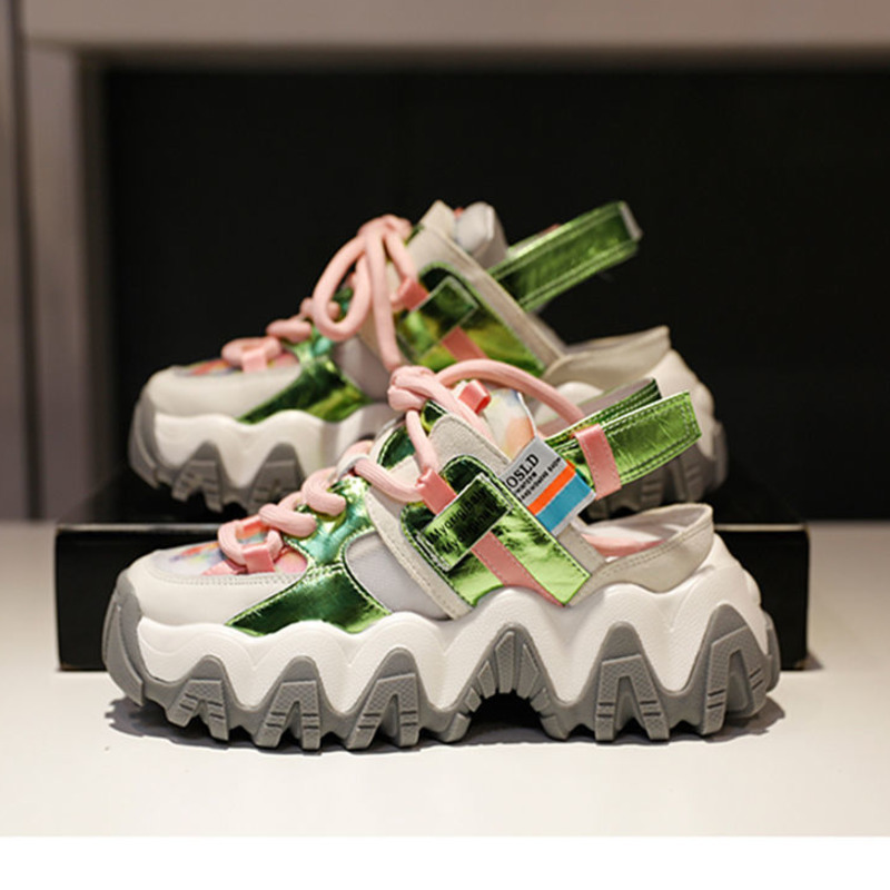 

Women Chunky Sandals Platform Designers Mesh Brand Fashion Woman 6cm High Heels Wedges Sandal Beach Casual Shoes 2021 Summer, Bags