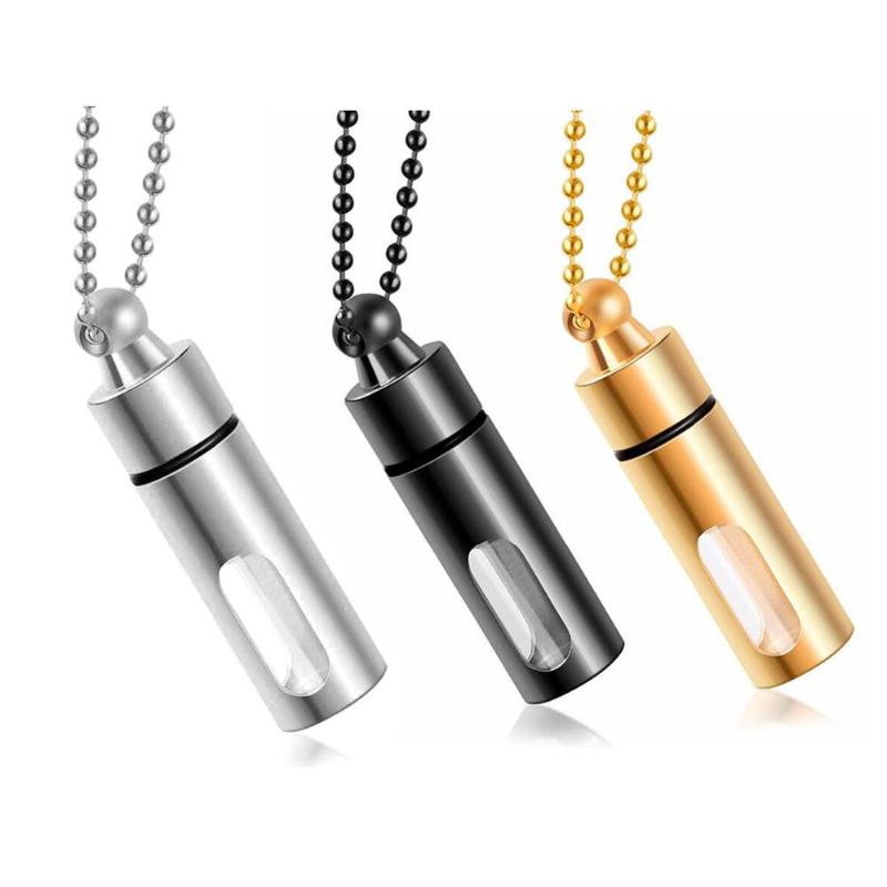 Pendant Necklaces Openable Glass Container Tube Urn For Ashes Stainless Steel Cremation Jewelry Memorial Keepsake + Funnel Fill-image-708489795