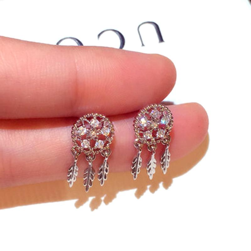 

Stud Fashion 925 Silver Round Crystal Earrings For Women High Quality Temperament Jewelry Zircon S925 Needle Gift