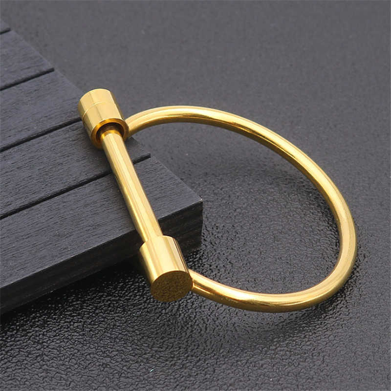 

Fashion Brand Jewelry Stainless Steel Women Arm Bangle Love Lady Titanium Matched d Upper Cuff Bracelet Design Screw Bangles Q0717