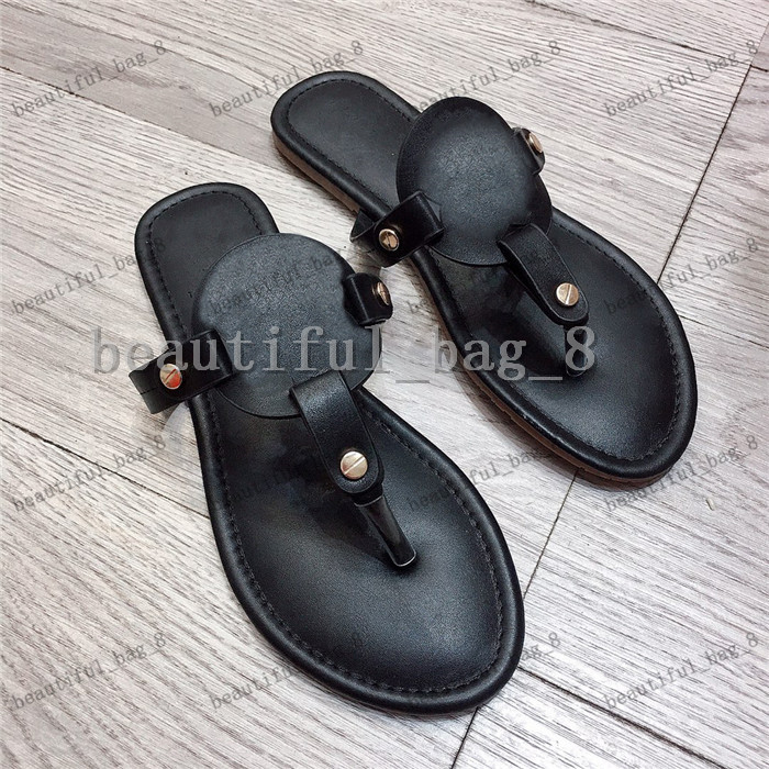 

Wholesale Summer Brand Designer women Flip flops Slipper Fashion Genuine Leather slides sandals Metal Chain Ladies Casual shoes, Ribbon(not for sale separately)