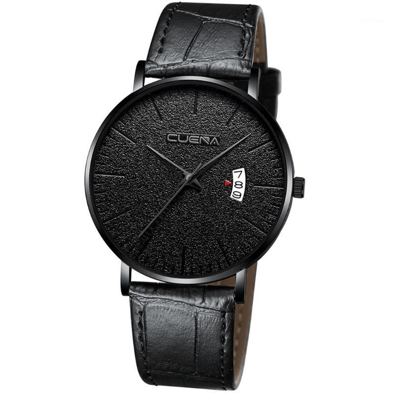 

Claasic Men's Watch Luxury Blue Glass Dial Fashion Watches Clock Men Stainless Steel Quartz Wristwatch Business Leather Strap &5 Wristwatche