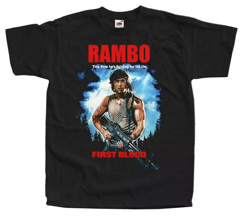 

RAMBO FIRST BLOOD BLACK T-SHIRT all sizes, White;black