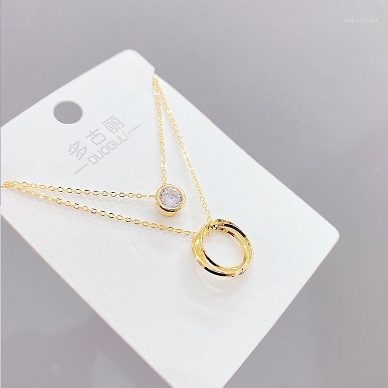 

Chains Korean-Style Fashion Micro-Inlaid Zircon Necklace Women's Clavicle Chain Detachable Dual-Use Jewelry