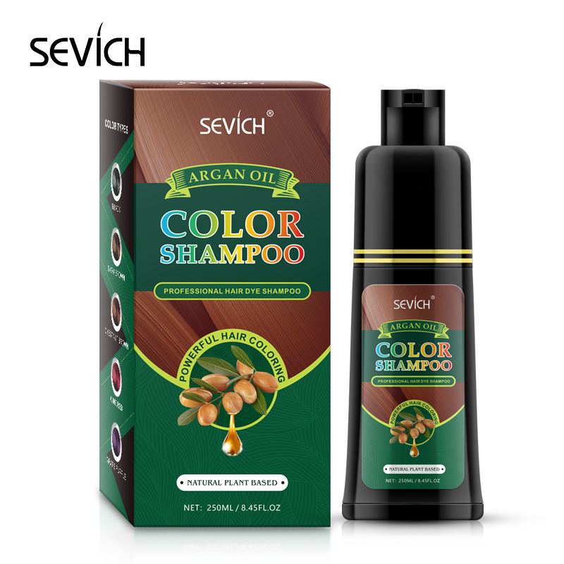 

Sevich 250ml Argan Oil Hair Dye Shampoo Hair Styling Fast Dye Hair Natural Gray White Color Dye Treatment ShampooScou