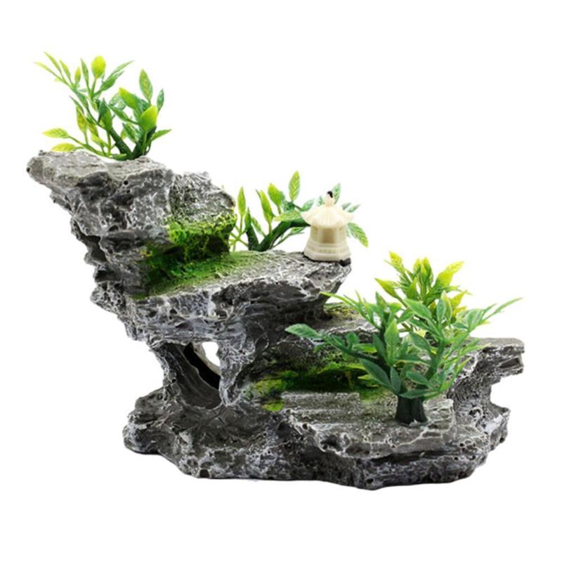 

Decorations Aquarium Cave Simulation Resin Rockery Stone Fish Tank Landscaping Decoration Mountain Hiding View Ornament Pet Supplies