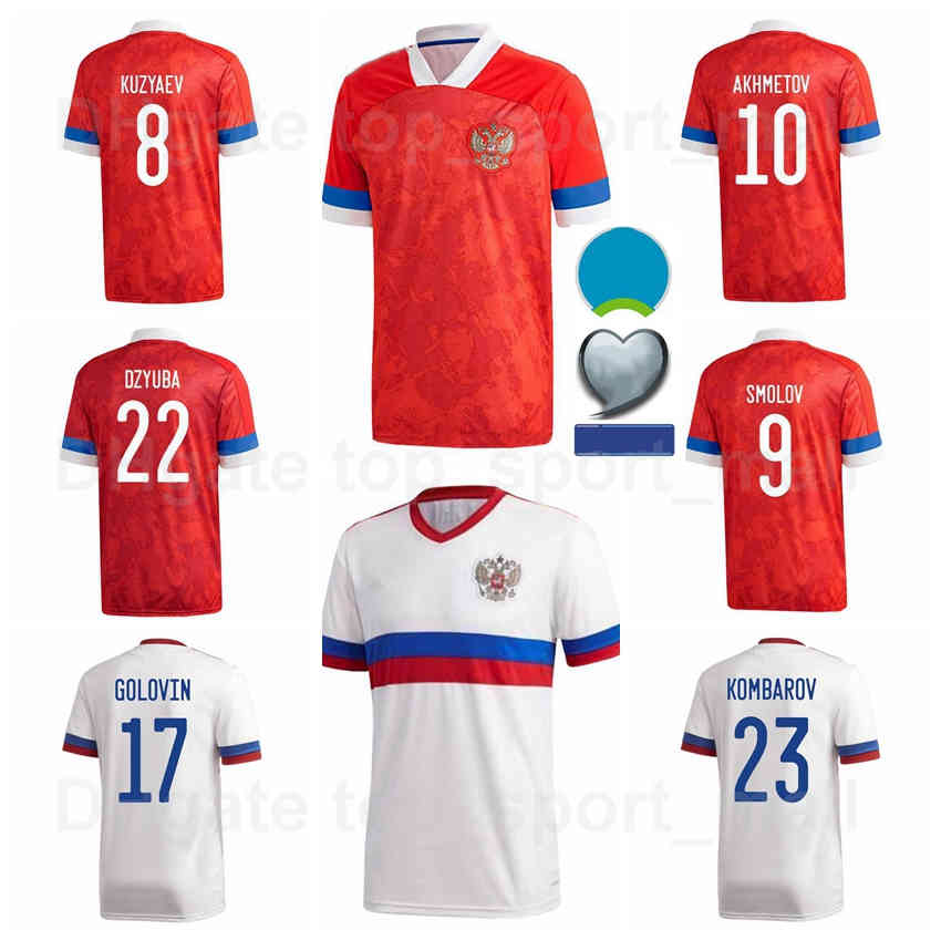 

21-22 Russia Soccer Jersey 22 DZYUBA 6 CHERYSHEV 18 ZHIRKOV 10 ARSHAVIN 15 MIRANCHUK 20 IONOV 17 GOLOVIN National Team Football Shirt Kits, Red