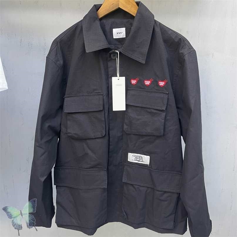 

Embroidery Human Made Jacket Moto Biker Men Women Outerwear Coat with Pocket Tag Label 211110, 804hei