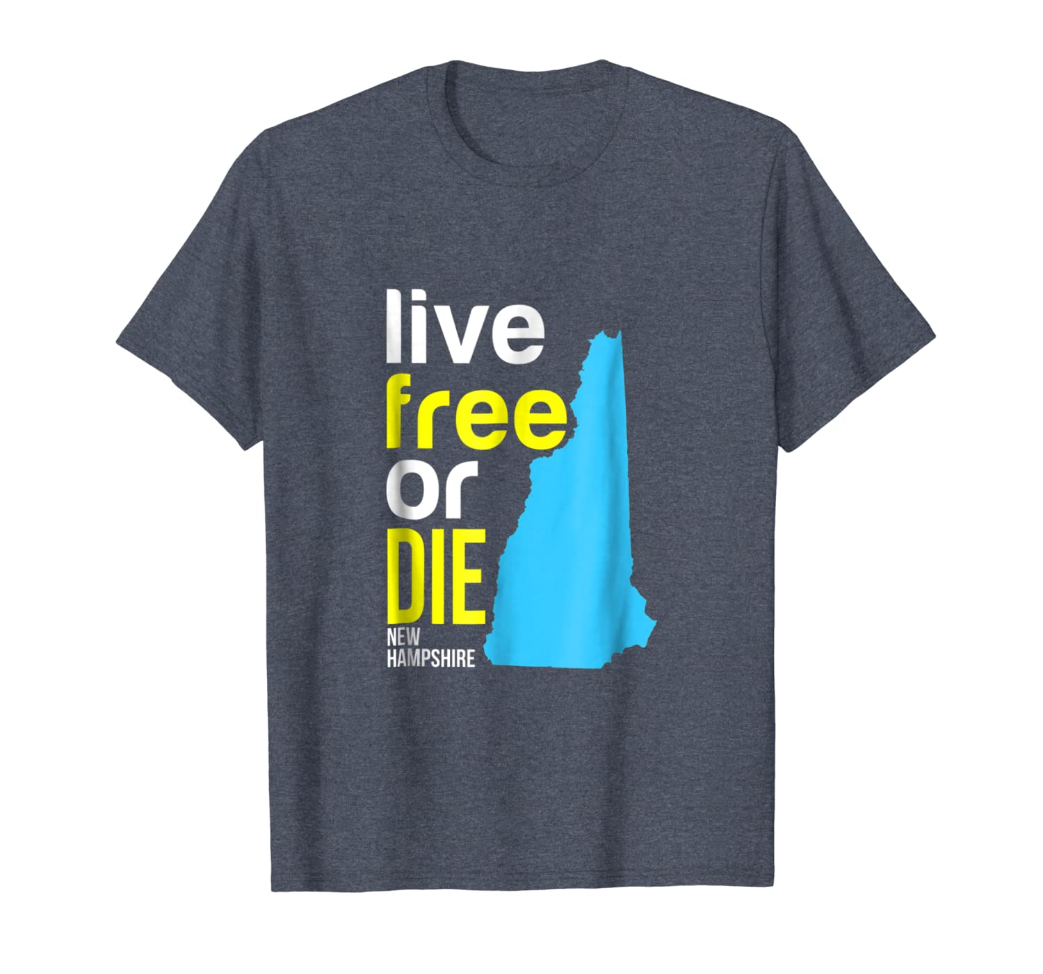 

new hampshire state t-shirt, White;black
