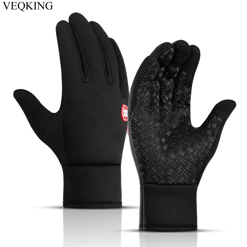 

Sports Gloves VEQKING Winter Fleece Thermal Warm Hiking Gloves,Men Women Anti-slip Outdoor Sport Gloves,Touch Screen Windproof Cycling, Black
