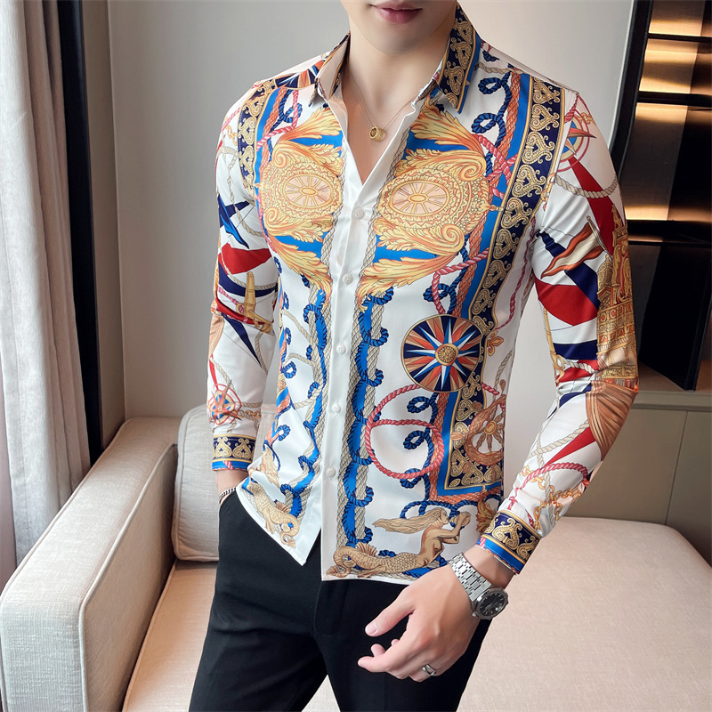 

2022ss Luxurys Designers Dress Shirt Menswear Fashion Society Black Men Solid Color Business Casual Mens Long Sleeve red Size M- top05