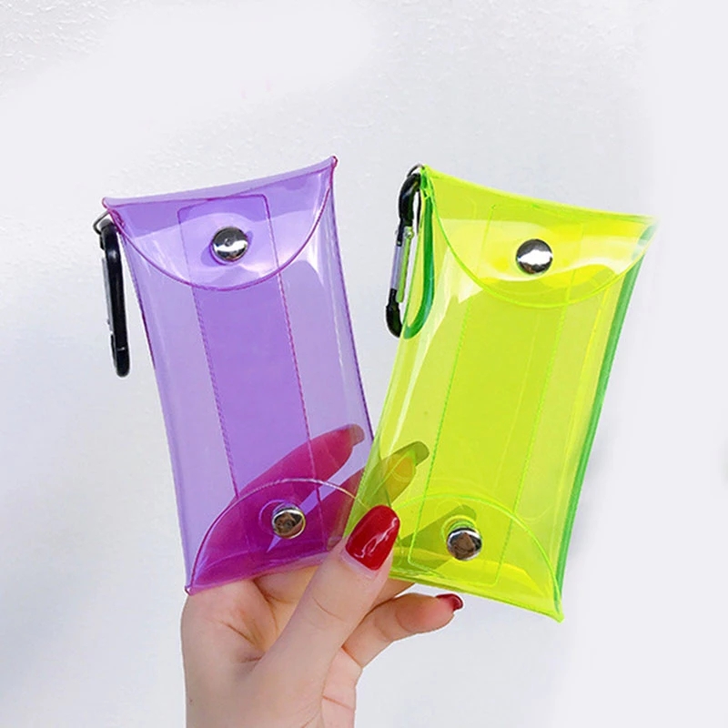 

Transparent PVC Key Wallet Case Chain Ring Pouch Car Keychain Housekeeper Women Coin Bag Mini Lipstick Storage Bag