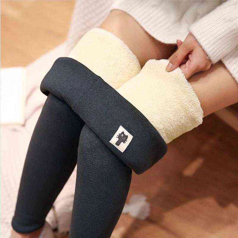 

Winter Women Leggings Velvet Warm Pants Hight Waist Leggings Women Solid Color Legging Comfortable Keep Warm Stretchy Legging H1221, Fashion gray